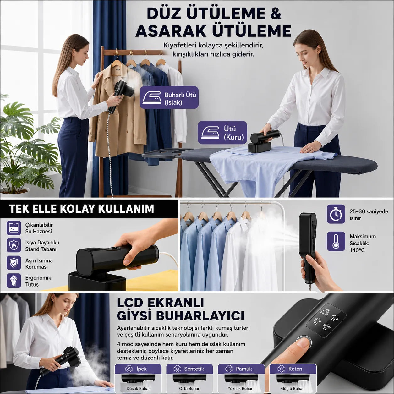 Pressiva - Steamer PRO - 1 El Ütüsü